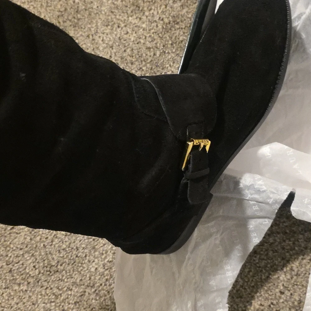 Pre-owned Above The Knee Ralph Lauren Suede Boots Sz 10m